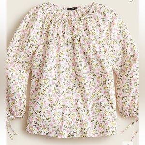 J. Crew 100% Cotton Floral Top with tie details